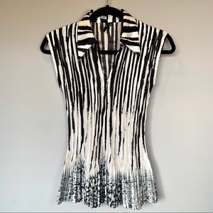 2/$40 MILOMO Sleeveless Black and White Blouse